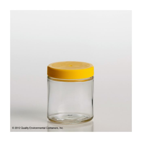 Bottle, Straight-Sided Clear Glass Jar, 4 oz/125 mL, 144/CS EPA Pre-Cleaned, (Level 6), QEC, 6114-0004