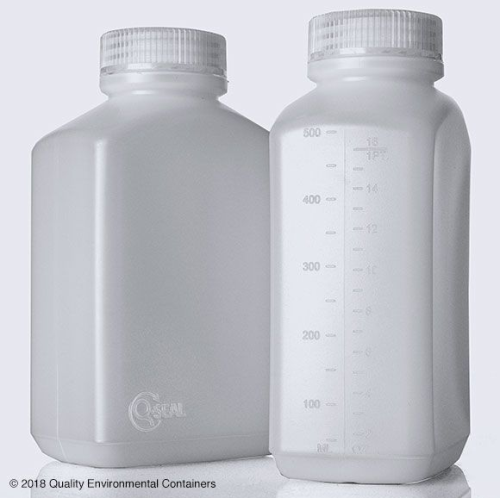 Bottles, Q-Seal Wide-Mouth HDPE Oblong, Assembled/Pre-Cleaned Level 2, 16 oz, 24/CS