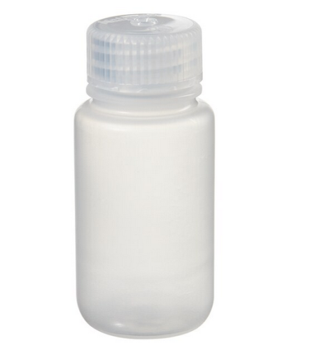 Nalgene Bottle, Wide-Mouth, Round, Polypropylene Copolymer (PPCO) with Polypropylene (PP) Cap, 60 mL, EA, 12/PK or 72/CS, Thermo Scientific, 2105-0002
