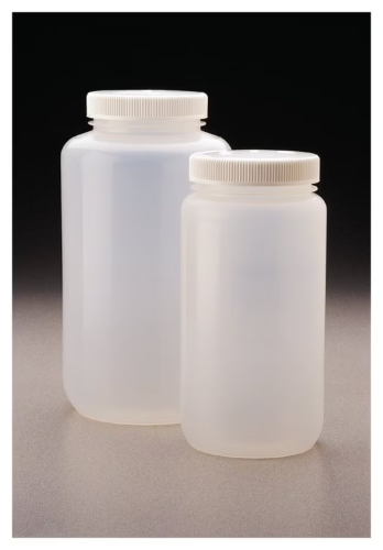 Nalgene Wide Mouth Bottle, Polypropylene, 1/2 gallon, Round, with Cap, 2121-0005