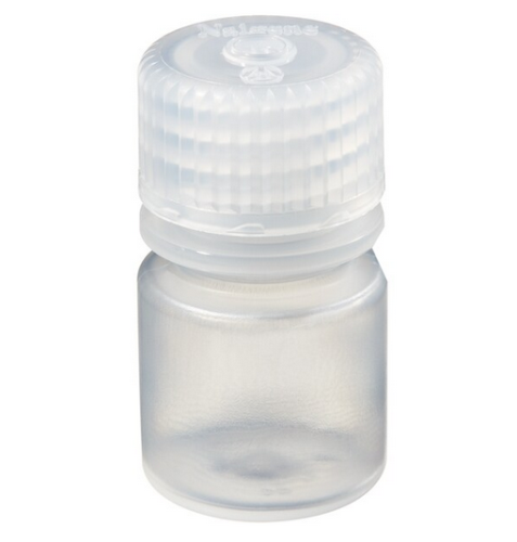 Nalgene Bottle, Small, Diagnostic, Round, Narrow-Mouth, Translucent Polypropylene Copolymer with Polypropylene Cap, 8 mL, Tray Packaging, 1500/CS, Thermo Scientific, 322006-9025