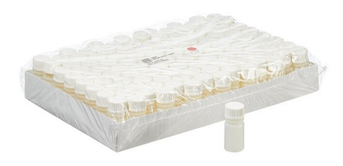 Nalgene Bottle, Small, Diagnostic, Round, Narrow-Mouth, High-Density Polyethylene with White Polypropylene Cap, 15 mL, Sterile Shrink-Wrapped Tray Packaging, 896/CS, Thermo Scientific, 342002-9050