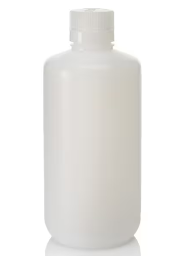 Nalgene Bottle, Round, Narrow-Mouth, High-Density Polyethylene IP2 with Polypropylene Cap, 1 L, Bulk Packaging, 50/CS, Thermo Scientific, 312099-0032