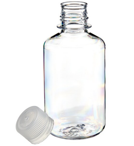 Nalgene Bottle, Round, Narrow-Mouth, Large, Clear Polycarbonate (PC) with Polypropylene Cap, 0.5 L, 24/CS, Thermo Scientific, 2205-0016