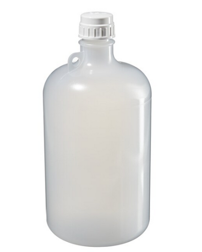 Nalgene Bottle, Round, Narrow-Mouth, Large, Clear Polypylene Copolymer (PPCO) with Polypropylene Cap, 8 L, 6/CS, Thermo Scientific, 2203-0020