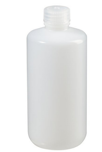 Nalgene Bottle, Packaging, Round, Narrow-Mouth, High-Density Polyethylene (HDPE) with Polypropylene Cap, 500 mL, 125/CS, Thermo Scientific, Bulk Packaged, 312089-0016