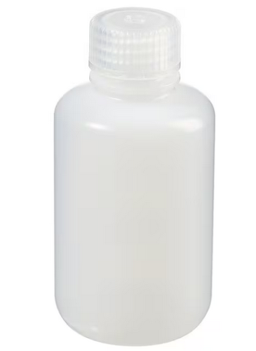 Nalgene Bottle, Packaging, Round, Narrow-Mouth, High-Density Polyethylene (HDPE) with Polypropylene Cap, 125 mL, 500/CS, Thermo Scientific, Bulk Packaged, 312089-0004
