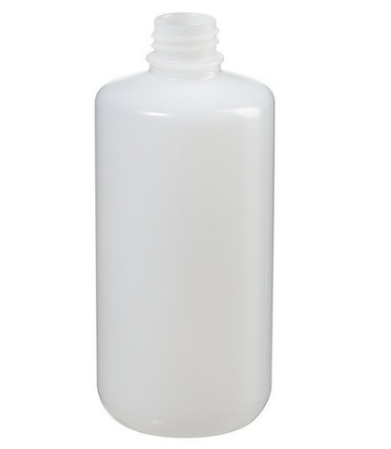 Nalgene Bottle, Packaging, Round, Narrow-Mouth, High-Density Polyethylene (HDPE) without Cap, 500 mL, 125/CS, Thermo Scientific, Bulk Packaged, 362089-0016