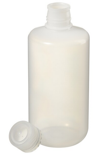 Nalgene Bottle, Packaging, Round, Narrow-Mouth, Low-Density Polyethylene (LDPE) with Polypropylene Cap, 1 L, 50/CS, Thermo Scientific, Bulk Packaged, 312088-0032