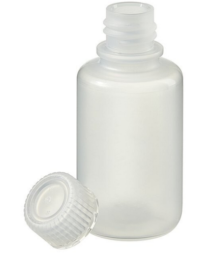 Nalgene Bottle, Packaging, Round, Narrow-Mouth, Polypropylene Copolymer (PPCO) with Polypropylene (PP) Cap, 60 mL, 1000/CS, Thermo Scientific, Bulk Packaged, 312087-0002