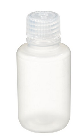 Nalgene Bottle, Economy, Round, Narrow-Mouth, Polypropylene Copolymer (PPCO) with Polypropylene (PP) Cap, 60 mL, 72/CS, Thermo Scientific, 2087-0002