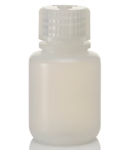 Nalgene Bottle, Boston Round, Narrow-Mouth, Low-Density Polyethylene (LDPE) with Polypropylene Cap, Bulk Packaged, 30 mL, 1000/CS, Thermo Scientific, 312003-0001