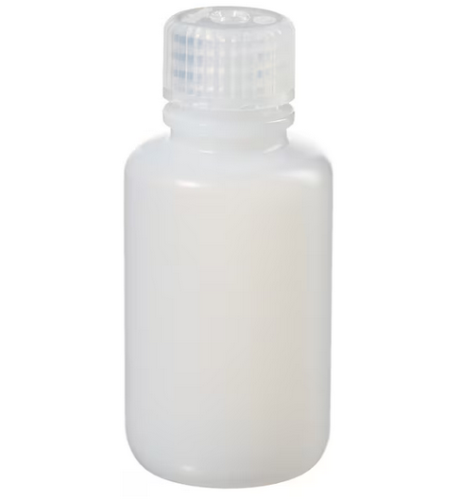 Nalgene Bottle, Boston Round, Narrow-Mouth, Low-Density Polyethylene (LDPE) with Polypropylene Cap, Bulk Packaged, 60 mL, 1000/CS, Thermo Scientific, 312003-0002