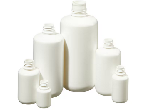 Nalgene Bottle, Boston Round, Narrow-Mouth, Opaque White High-Density Polyethylene (HDPE) without Cap, Bulk Packaged, 125 mL, 500/CS, Thermo Scientific, 362008-0004