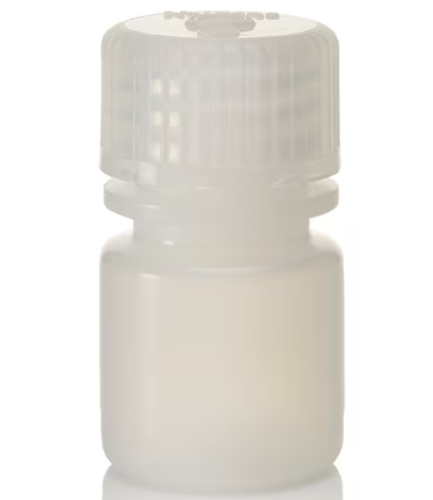 Nalgene Bottle, Small, Diagnostic, Round, Narrow-Mouth, High-Density Polyethylene (HDPE) with Polypropylene Cap, 8 mL, Bulk Packaging, 2000/CS, Thermo Scientific, 312002-9025