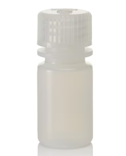 Nalgene Bottle, Small, Diagnostic, Round, Narrow-Mouth, High-Density Polyethylene (HDPE) without Cap, 15 mL, Bulk Packaging, 2000/CS, Thermo Scientific, 362002-9050
