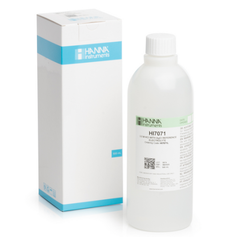Electrolyte Fill Solution, 3.5M KCl + AgCl, 500 mL, Hanna Instruments, HI7071L