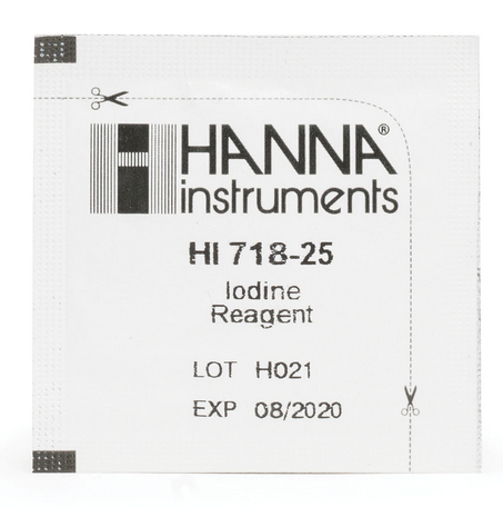 Powder Reagents for 25 tests, for use with Hanna Free Iodine Checker, Hanna Instruments, HI718-25