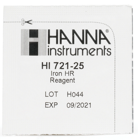 Powder Reagents for 25 tests, for use with Hanna Free Iron Checker, Hanna Instruments, HI721-25