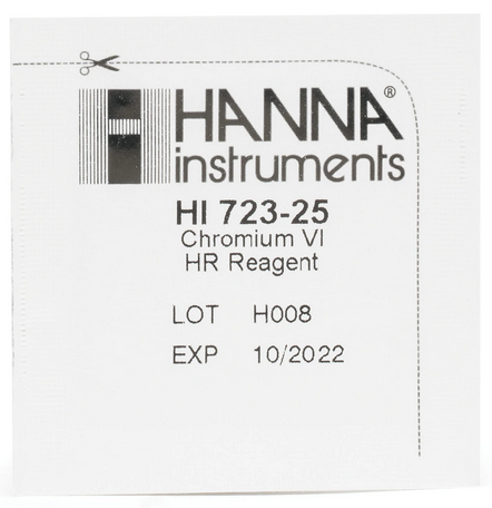 Powder Reagents for 25 tests, for use with Hanna High Range Chromium VI Checker, Hanna Instruments, HI723-25