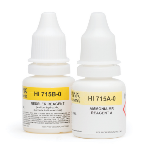 Ammonia Medium Range Checker Reagents, 25 Tests, Hanna Instruments, HI715-25