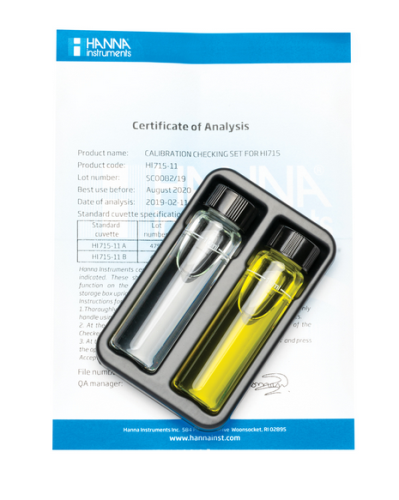 Ammonia Medium Range Checker HC Calibration Check Set, Hanna Instruments, HI715-11