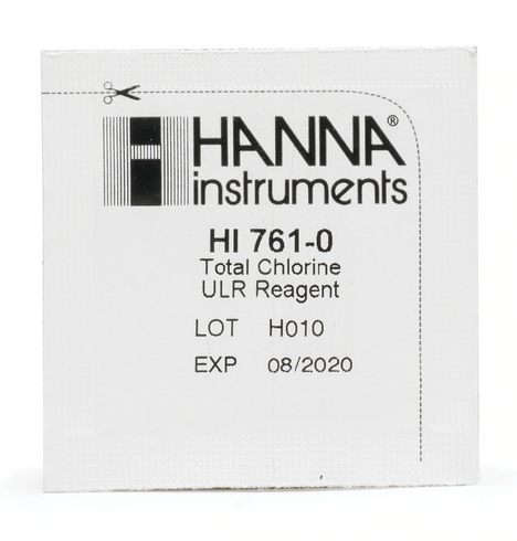 Ultra Low Range Total Chlorine Reagents, 25 Tests/PK, for Checker HC ULR Total Chlorine Colorimeter, Hanna Instruments, HI761-25