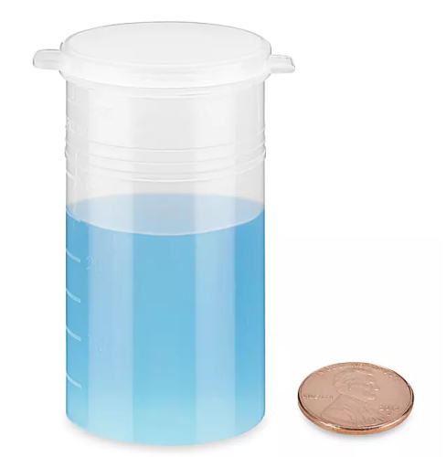 Vials, Polypropylene, with Hinged Cap, 4 oz, 48/CS, U-Line, S-19524
