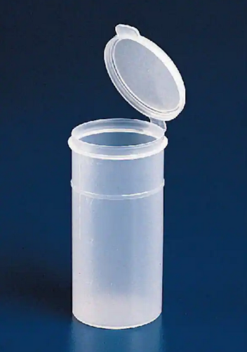 Fisherbrand Polypropylene Sample Vials with Hinged Cap, 240 mL, 50/CS