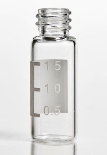 Auto Sampler Vial, 2 mL for 8-425, Clear with Write-On Patch, 100/PK, QEC, QIV.C.008.001