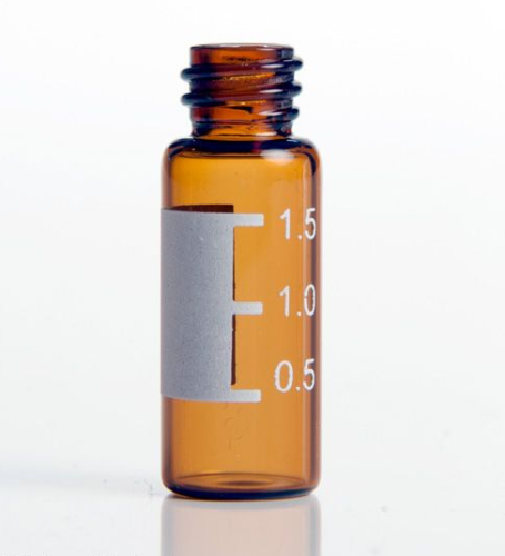 Vial for 8-425 Screw Cap, Amber Glass, Write on Patch, 100/PK