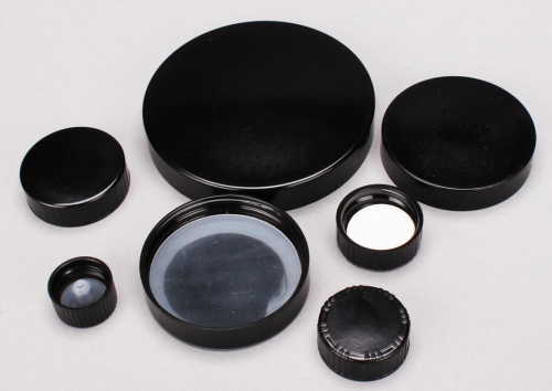 Cap, Black Phenolic with Pulp/Vinyl Liner, 20-400 Thread, Cincinnati Container, 50020PV