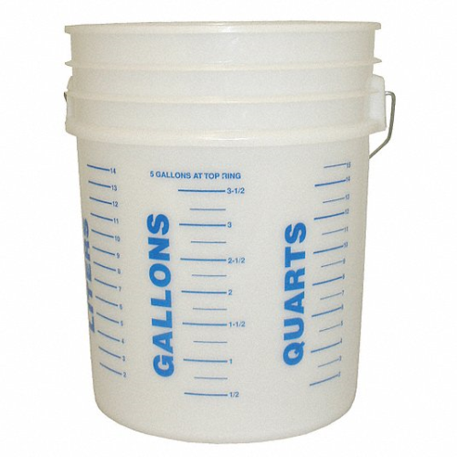 Mixing Bucket, 5 gal, Translucent, Plastic