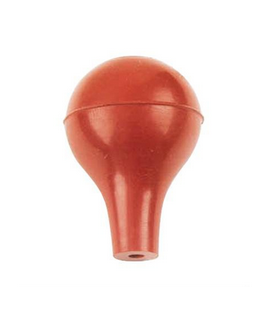 Bulb, Large, Single Neck Red Rubber for Use with Large Pipets, 35 mL, 2-1/2 in. x 1-3/4 in. Dia.