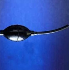 Bulb, Aspirator, Rubber, 3-1/4 in. x 2 in. Diameter, Glossy Black Bulb with Metal Valves, Includes 4 in. of 3/16 in. I.D. Tubing, 75 mL Capacity