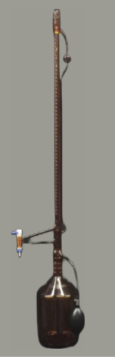 Automatic Buret with Teflon Stopcock, Class A Amber, 50 mL Glass, AMK Glass, TG-18303-35