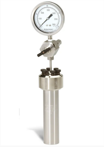 Model 4750 General Purpose Reaction Vessel, Non-Stirred, Stainless Steel, 200 mL, Two Head Openings (A Socket and 1/8 in. NPT with Thermocouple) Maximum Pressure of 3000 psi (200 Bar), Parr Instruments, 4750-200ML-T-SS-A&1/8-3000