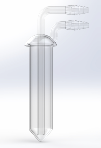 Cold Finger Condenser for 250 mL Erlenmeyer Flask, Plain with 3/8 in. Hose Barbs