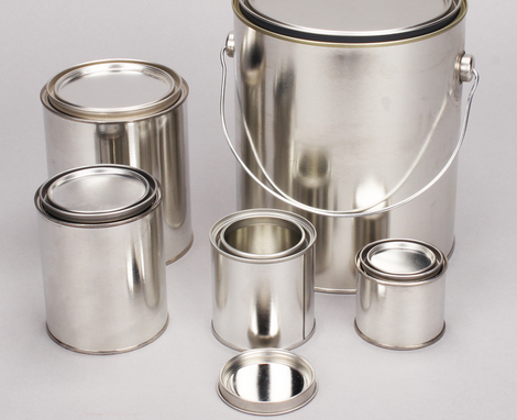 Container, Round Paint Can, Plain with Lid, 1 Gallon