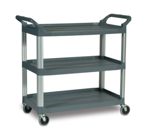 Xtra Open-Sided Utility Cart, Capacity 300 lb, Gray, Length 40 in., Height 37 in., Width 20 in., Rubbermaid, FG409100GRAY