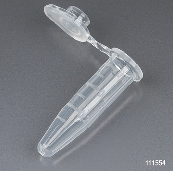 Microcentrifuge Tube, 0.5 mL, Polypropylene, Attached Snap Cap, Graduated, NATURAL, 500/CS in Stand-Up Zip Lock Bag, Globe Scientific, 111554