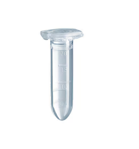 Safe-Lock Microcentrifuge Tubes with Hinged Snap Cap, 2.0 mL, Graduated, STERILE, Individually Wrapped, Biopur Clear, Polypropylene, Round Bottom, 100/CS, Eppendorf, 022600044
