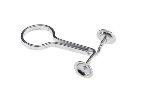 Clamp, Pinchcock, Small, Made of Flat Steel Wire, Nickel Plated