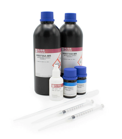 Hardness Reagent Kit for 100 Tests (200-500 mg/L), Hanna Instruments, HI93735-01