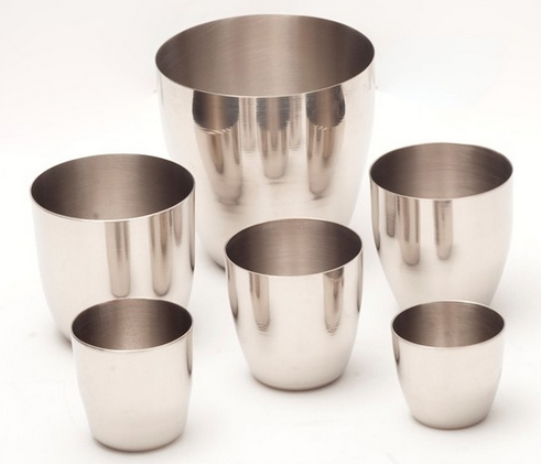 Crucible, Nickel, 250 mL, 3-1/4 in. Top Diameter, 3-1/4 in. Height