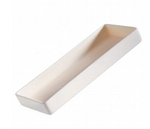 Rectangular Tray, AD-998 High-Alumina Labware, 188 mm L x 140 mm W x 42 mm H, 65582