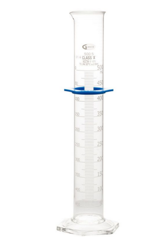 Graduated Cylinder, Double Scale, Class A, Batch Certified, To Contain, 500 mL, CY3021-500