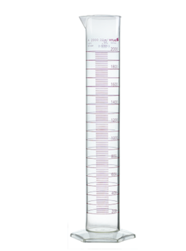 Graduated Cylinder, PMP, Class A Certified, 2000 mL, Brandtech, V65414