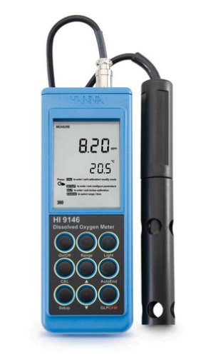Portable DO Meter and Probe with 10 m Cable, for Field Applications, Hanna Instruments, HI9146-10