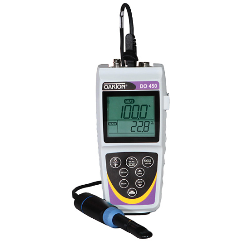 Waterproof DO 450 Optical Dissolved Oxygen RDO Meter, Probe with 3 m Cable, Sensor Cap, and Batteries Cole-Parmer WD-35640-30
